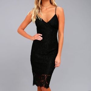 Black lace Midi Formal Dress